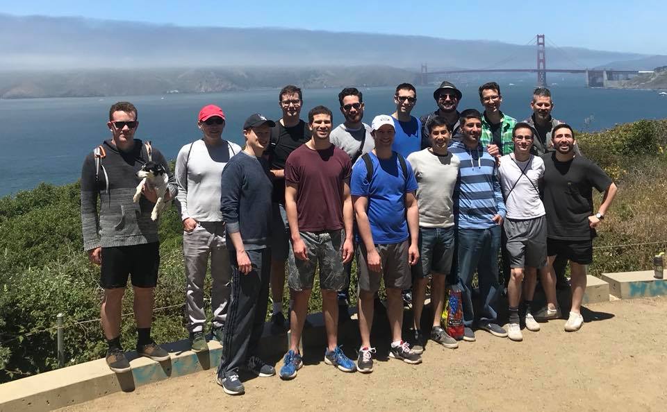 NJB+ friends out hiking together above the Golden Gate Bridge